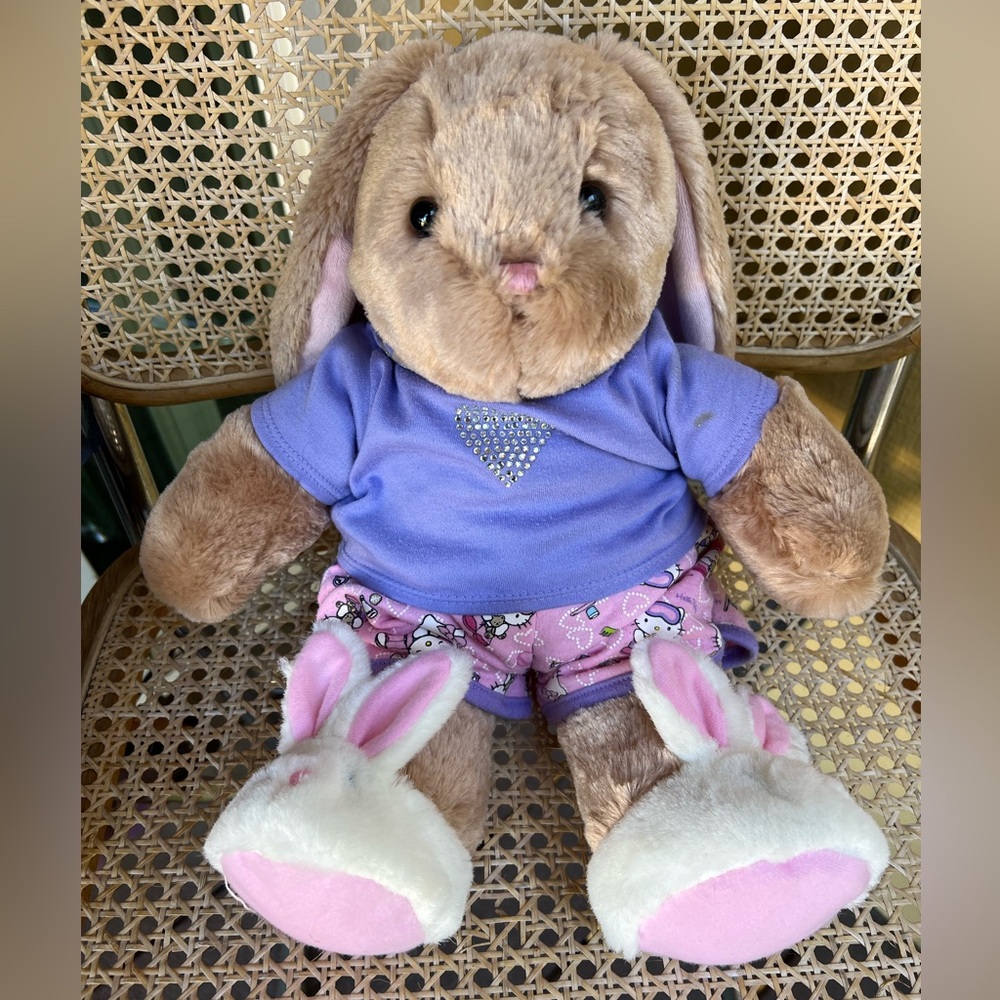 Build A Bear Pawlette Plush Bunny Rabbit with Pajama Hello Kitty Outfit